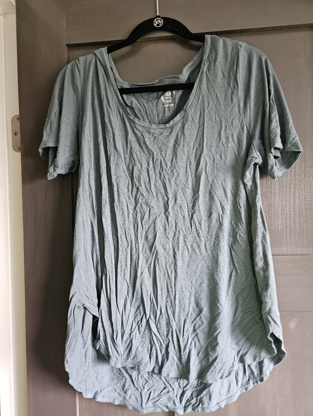 Maurices Women's Short Sleeve Scoop Neck Top - Blue-Green